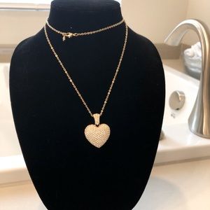 18K Gold-Plated Swarovski Crystal Heart Neckless